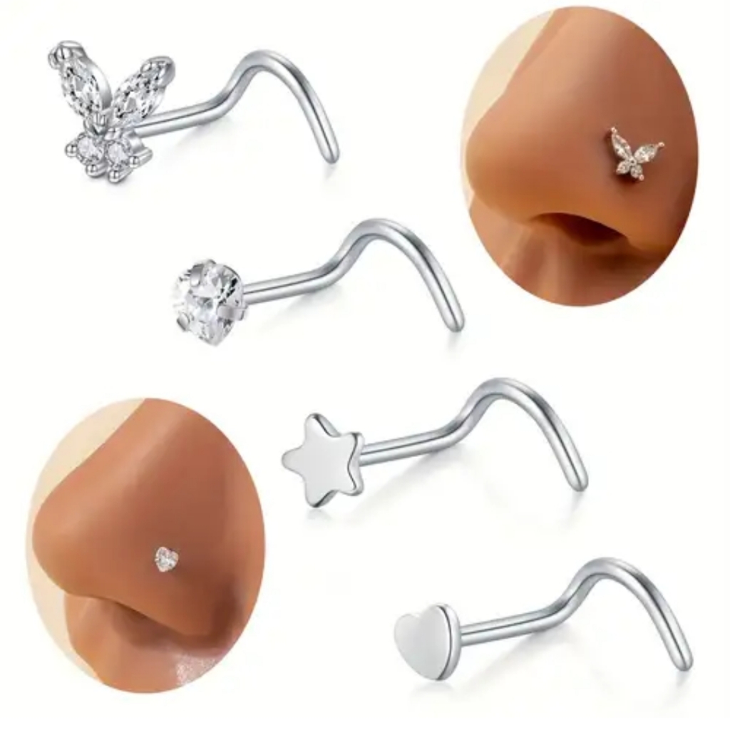 4 Nose Rings